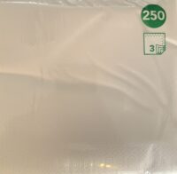 Serviett 3-lags <br>hvit, 1/4-fold, 40x40cm - Bilde 2