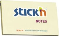 Stick'n notatblokk 76x127mm gul