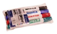 Whiteboardtusj 2mm Easywipe rund spiss sett med 4 farger